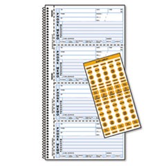 Wirebound Message Book, 5 x 2 3/4, Two-Part Carbonless, 400 Forms, 120 Labels