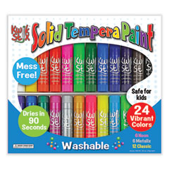 Kwik Stick Tempera Paint, 3.5", Assorted Colors, 24/Pack