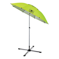 Shax 6199 Lightweight Work Umbrella Stand Kit, 7.5 ft dia x 92" Tall, Polyester/Steel, Lime