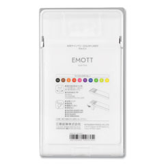 EMOTT Porous Point Pen, Stick, Fine 0.4 mm, Assorted Ink Colors, White Barrel, 10/Pack