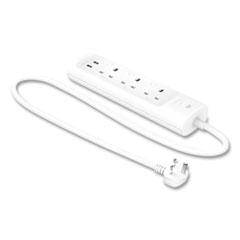 Kasa Smart WiFi 3-Outlet Power Strip, 3 AC Outlets/2 USB Ports, White