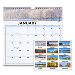 Landscape Monthly Wall Calendar, Landscapes Photography, 12 x 12, White/Multicolor Sheets, 12-Month (Jan to Dec): 2024