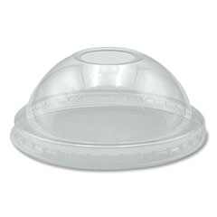 PET Cold Cup Dome Lids, Fits 9 oz to 10 oz Cold Cups, Plastic, Clear, 100/Pack