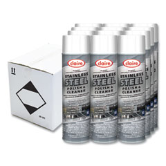 Stainless Steel Polish and Cleaner, Lemon Scent, 15 oz Aerosol Spray, Dozen