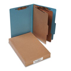 Pressboard 25-Pt Classification Folders, Legal, 6-Section, Sky Blue, 10/Box