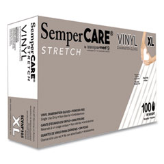 Stretch Vinyl Examination Gloves, Cream, X-Large, 100/Box, 10 Boxes/Carton