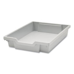 F1 Shallow Trays for Gratnells Storage Frames and Trolleys, 1.85 gal Capacity, 12.28" x 16.81" x 3.25", Light Gray, 8/Pack