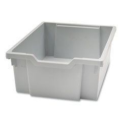 F2 Deep Trays for Gratnells Storage Frames and Trolleys, 3.57 gal Capacity, 12.28" x 16.81" x 6.25", Light Gray, 6/Pack