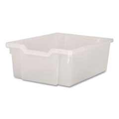 F2 Deep Trays for Gratnells Storage Frames and Trolleys, 3.57 gal Capacity, 12.28" x 16.81" x 6.25", Trans Frost, 6/Pack