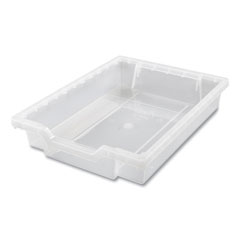 F1 Shallow Trays for Gratnells Storage Frames and Trolleys, 1.85 gal Capacity, 12.28" x 16.81" x 3.25", Trans Frost, 8/Pack