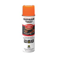 Industrial Choice M1600 System Solvent-Based Precision Line Marking Paint, Flat Fluorescent Orange, 17 oz Aerosol Can, 12/CT