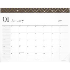 WorkStyle Monthly Desk Pad Calendar, 21.75 x 17, White Sheets, Brown/Gold Headband, Clear Corners, 12-Month (Jan-Dec): 2025