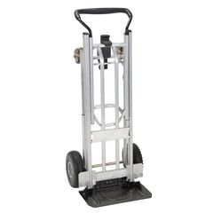 Heavy Duty 4-in-1 Truck, Supports 800 lb (Hand Truck) 1,000 lb (Cart/Platform Truck), 19.69" x 18.7" x 48.31", Silver/Black