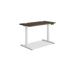 Coordinate Height Adjustable Desk Bundle 2-Stage, 46" x 22" x 27.75" to 47", Florence Walnut/Designer White