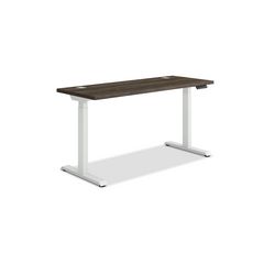 Coordinate Height Adjustable Desk Bundle 2-Stage, 58" x 22" x 27.75" to 47", Florence Walnut/Designer White