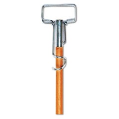 Spring Grip Metal Head Mop Handle for Most Mop Heads, 60" Wood Handle