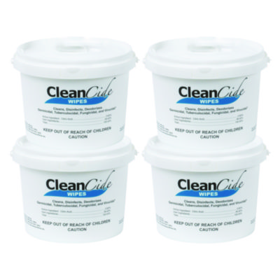 CleanCide Disinfecting Wipes, 1-Ply, 8 x 5.5, Fresh Scent, White, 400/Tub
