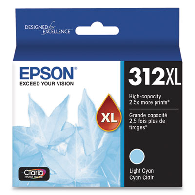 T312XL520-S (312XL) Claria High-Yield Ink, 830 Page-Yield, Light Cyan T312XL520-S (312XL) Claria High-Yield Ink, 830 Page-Yield, Light Cyan