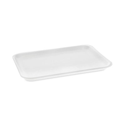 Meat Tray, #4 Shallow, 9.13 x 7.13 x 0.65, White, Foam, 500/Carton Meat Tray, #4 Shallow, 9.13 x 7.13 x 0.65, White, Foam, 500/Carton